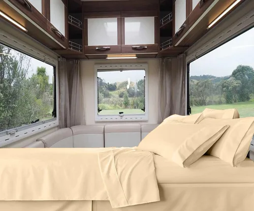 Miniatura 16 de RV-Sheets - Juego de sábanas estrechas de 29.9 x 78.3 in, 600 hilos, 100% egipcias, autocaravanas, caravanas, caravanas, barcos, suaves, de lujo