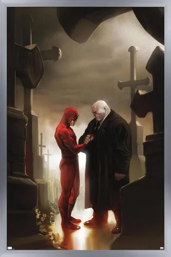 Miniatura 11 de Trends International Marvel Comics - Póster de pared de Kingpin - Daredevil in Cemetery, 14.72 x 22.37 pulgadas, versión enmarcada de madera