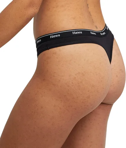 Miniatura 3 de Hanes Women's Originals Thong Panties, Breathable Stretch Cotton Underwear, Assorted, 6-Pack