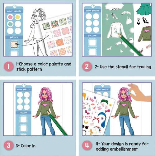Miniatura 3 de Mr. Pen - Kit de cuaderno de bocetos de moda, cuaderno de bocetos de diseño de moda, kit de dibujo para niños