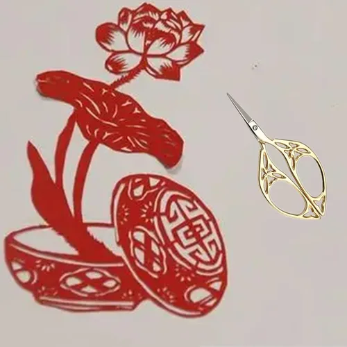 Miniatura 7 de Tijeras de costura vintage con diseño de hojas de acero inoxidable para el hogar, tijeras de costura manual para manualidades, artesanía, bricolaje