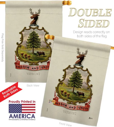 Miniatura 3 de Coat of arms Vermont House Flags 2 pcs Pack Americana States USA American Territories Republic Country Particular Area Small Decorative Gift Yard