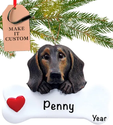 Miniatura 15 de Adorno personalizado de hueso de perro Doberman Pinscher 2025 Personalización gratuita las 24 horas Adornos de Navidad de la primera Navidad
