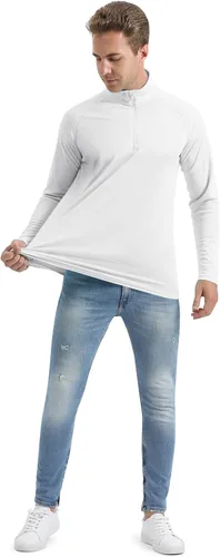 Miniatura 7 de CRYSULLY Camisas de pesca para hombre con protección solar UPF 50+ de manga larga y cremallera de 14