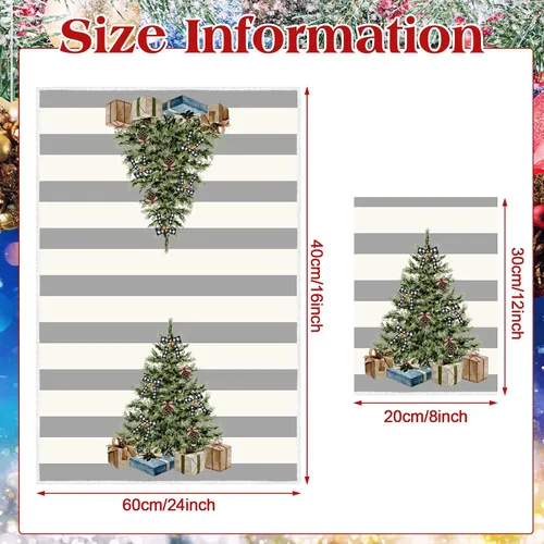 Miniatura 4 de Sratte 6 piezas de toallas de cocina navideñas, toallas de mano de muñecos de nieve de invierno, toallas absorbentes de árbol de Navidad y renos