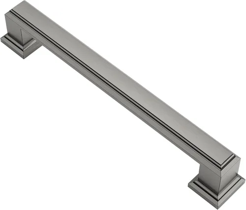Miniatura 32 de Alzassbg - Paquete de 10 tiradores de gabinete de níquel negro cepillado de 3 pulgadas (76mm) con agujero central, manijas de gabinete de cocina