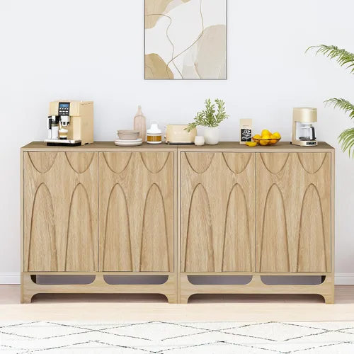 Miniatura 9 de Bifins Aparador buffet con almacenamiento, gabinete de almacenamiento moderno de mediados de siglo de 31.5 pulgadas con estante ajustable y 2