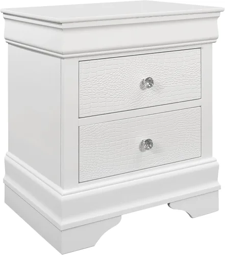 Miniatura 6 de Global Furniture USA Pompei - Mesita de noche con acabado gris, gris metálico