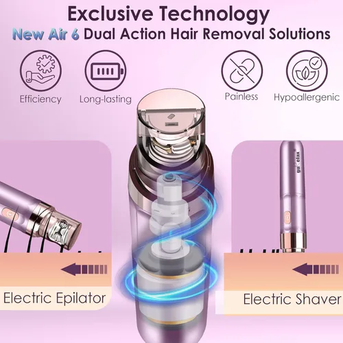 Miniatura 4 de Depiladora eléctrica de belleza+removedor de vello facial para mujeres, juego de regalo de dispositivo de depilación, sistema de depilación Dorado