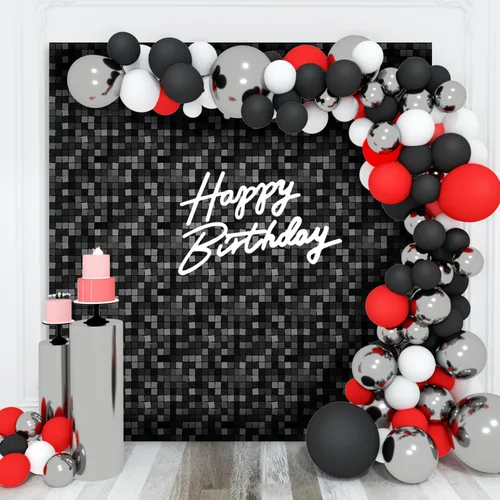 Miniatura 17 de Telón de fondo de pared brillante con lentejuelas cuadradas, color azul bebé, decoración para bodas, aniversarios, cumpleaños, fiestas, 12 paneles