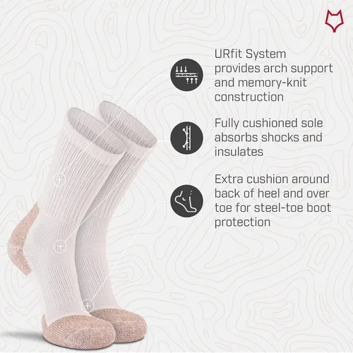 Miniatura 3 de FoxRiver unisex-adult womens mens Steel -Toe Heavyweight Work Crew Socks (2 Pair Pack)