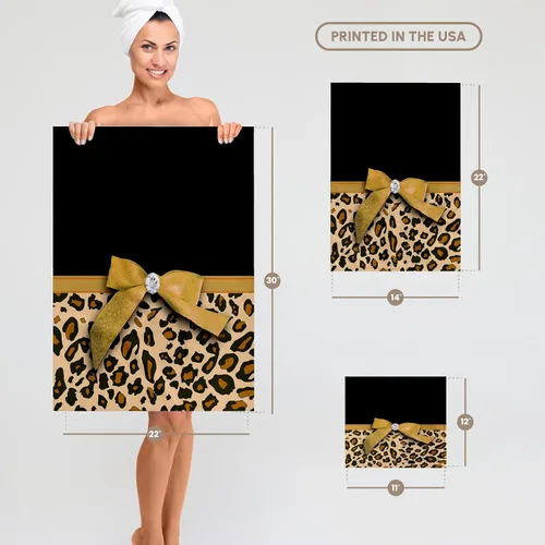 Miniatura 5 de 3dRose - Diseños de cintas InspirationzStore - Manchas doradas de leopardo con lazo de cinta sintética glamoroso - Gráfico femenino - Marrón, negro