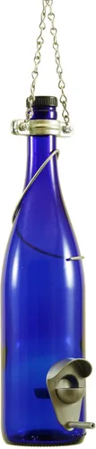 Blue Ridge Mountain - Comedero para pájaros para botella de vino, decoración de patio, comedero de pinzones, decoración de jardín para exteriores,