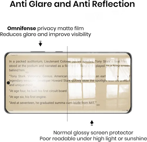 Miniatura 5 de Protector de pantalla para Galaxy S23, película suave de privacidad mate (paquete de 2) y protector de lente de cámara de vidrio templado