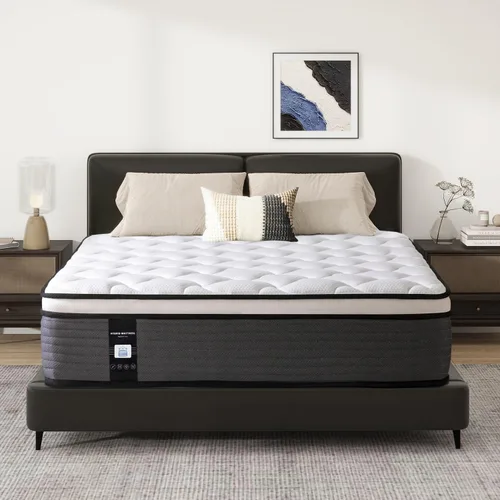 Miniatura 11 de Marine Moon Colchón individual de 14 pulgadas, colchón híbrido de espuma viscoelástica, cama de resorte bolsillo con aislamiento de movimiento