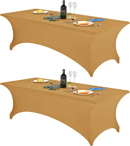 Miniatura 41 de FORLIFE - Funda de mesa de elastano, mantel ajustado de 4 pies para mesas rectangulares, funda elástica para patio, universal para bodas, banquetes