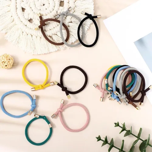 Miniatura 4 de Canlierr 48 ligas para el cabello anudadas de colores, lazos ajustables para el cabello, lazos elásticos sin daños, soportes para cola de caballo