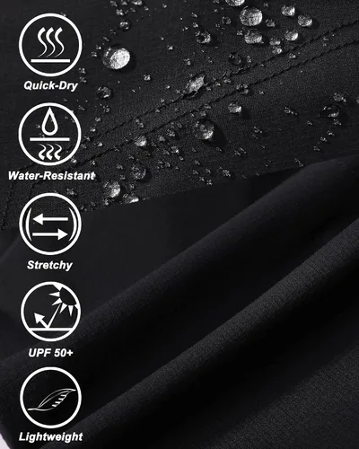 Miniatura 6 de Pantalones cortos de senderismo elásticos de secado rápido para hombre, pantalones cortos de trabajo ligeros, 6 bolsillos para ciclismo, viajes