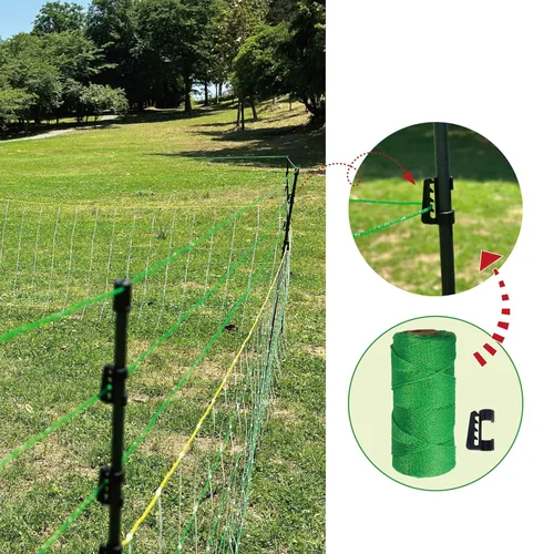 Miniatura 5 de Malla eléctrica semirrígida de alta calidad para valla de 35.4 pulgadas de alto x 98.42 pies de largo, postes premontados elevados a 47.2 pulgadas