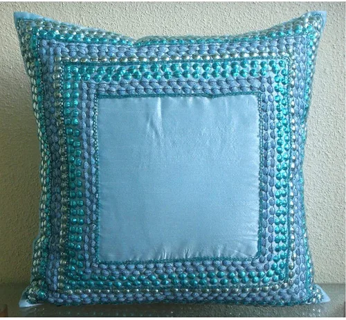 Miniatura 3 de The HomeCentric Funda de almohada con cremallera, funda de almohada azul aguamarina, funda de almohada moderna con bordes, fundas de almohada de 12