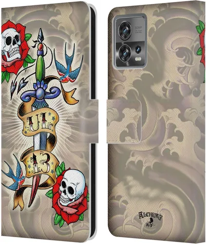 Head Case Designs Funda de piel con licencia oficial de Alchemy Gothic 13 Dagger Illustration para Motorola Moto Edge 30 Fusion