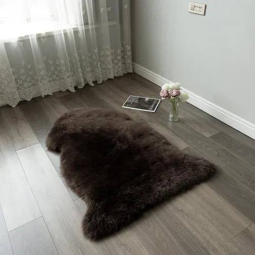 Miniatura 7 de Alfombra de piel de oveja, mullida y esponjosa, súper suave de 24 x 36 pulgadas, alfombra de pelo de oveja de felpa, alfombras decorativas