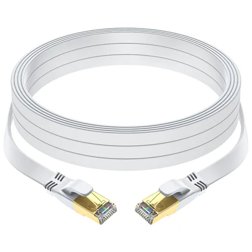 Miniatura 22 de Cable Ethernet Cat 8 de 10 pies, cable de red LAN de internet de alta velocidad para exteriores e interiores de servicio pesado, cable de conexión