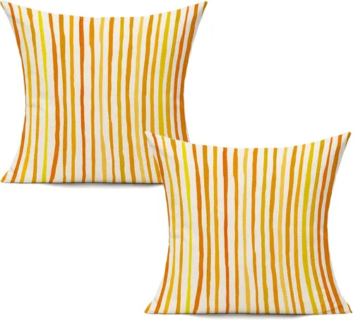 Miniatura 6 de All Smiles Juego de 2 fundas de almohada para exteriores, para patio, banco, jardín, porche, mobiliario, líneas salvia, rayas, fundas de cojín