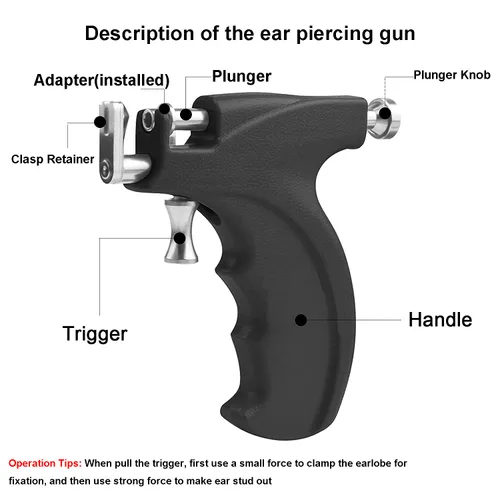 Miniatura 2 de LECIEL Kit de pistola de perforación de oreja reutilizable, kit profesional de perforación de nariz y labio con 16 pares de aretes de tuerca