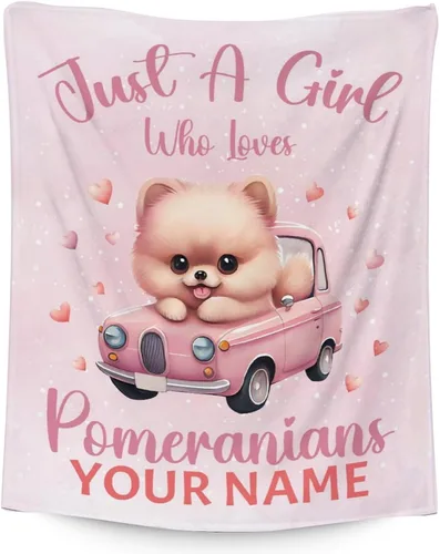 Miniatura 22 de Manta de Pomerania para niñas, tamaño de regazo de 30 x 40 pulgadas, manta de felpa suave y mullida, manta rosa para perro para sala de estar