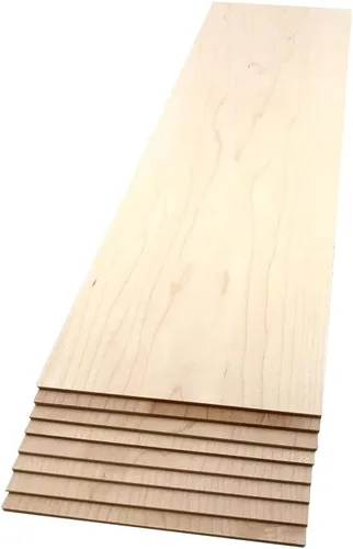 Miniatura 10 de Tablones de Madera Dura de Arce - Paquete de 2 Madera de Arce Dura para Manualidades de Madera Sin Terminar - 1/8'' (3mm) Madera Dura 100% Pura