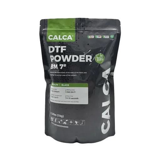 CALCA Polvo de transferencia DTF negro directo a la película, polvo DTF, transferencia digital, adhesivo termofusible DTG, polvo de pretratamiento