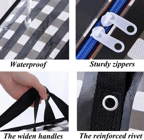 Miniatura 3 de Bolsas de mudanza grandes resistentes – Bolsas de almacenamiento grandes de 162 L con cremallera duradera, organizadores grandes impermeables