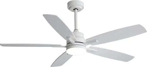 Miniatura 9 de Ventiladores de techo con luces y control remoto, ventilador de techo de montaje empotrado de 52 pulgadas con motor de CC reversible silencioso