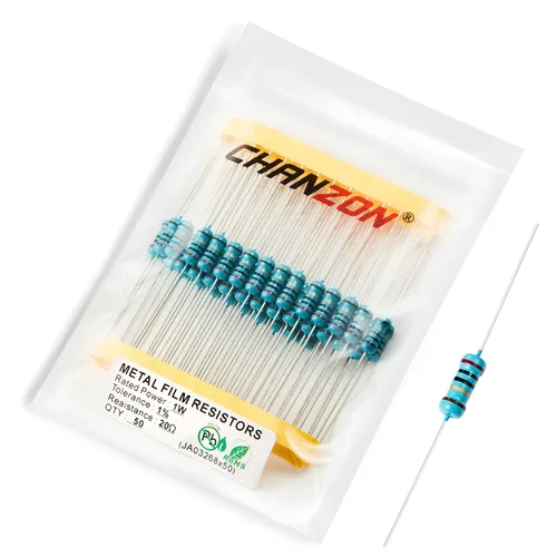 Miniatura 16 de Chanzon 50 piezas 1 W 10 Ω ohm Resistencia de película metálica fija de tolerancia 0.01 ±1% 10R MF Resistencias de agujero pasante con limitación