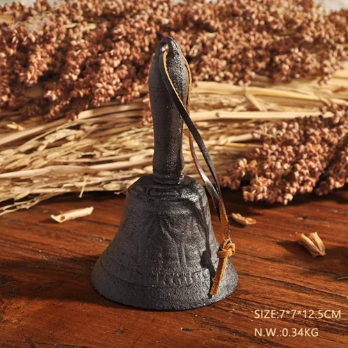 Miniatura 3 de Campana de recepción campana de mano antigua ornamento de color oxidado