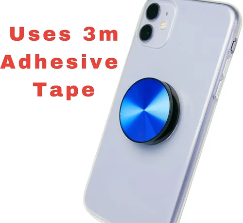 Miniatura 6 de Soporte de agarre para teléfono de dedo para iPhone y Samsung. Soporte de teléfono para enchufe de teléfono de escritorio (azul)