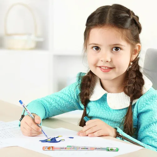 Miniatura 5 de Spakon 36 bolígrafos de gel perfumados con purpurina para niños, lindos bolígrafos de gel de escritura suave para colorear para niños, rellenos