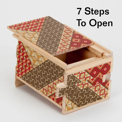 Miniatura 3 de Bits and Pieces - Caja de rompecabezas Secret Puzzle Box detallada de mosaico - Solución en 7 pasos - Caja de rompecabezas de madera para guardar