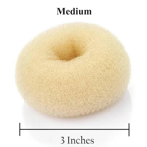 Miniatura 2 de Goma de pelo en forma de donuts para el cabello, M, Beige