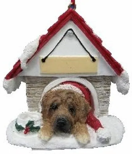Adorno de mastín, un gran regalo para dueños de mastines pintado a mano y fácilmente personalizado "adorno de caseta de perro" con parte trasera