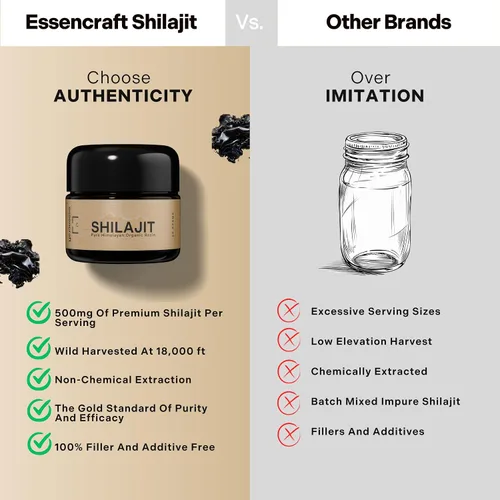 Miniatura 7 de Resina de Shilajit Orgánico del Himalaya - Potencia Máxima de 500mg, Shilajit Puro Testado en Laboratorio para Hombres y Mujeres, Ácido Fúlvico
