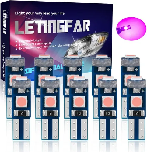 Miniatura 9 de Bombillas LED T5 para tablero de instrumentos T5 74 2721 37 bombilla LED de cuña con enchufes giratorios PC74 de repuesto para salpicadero, panel