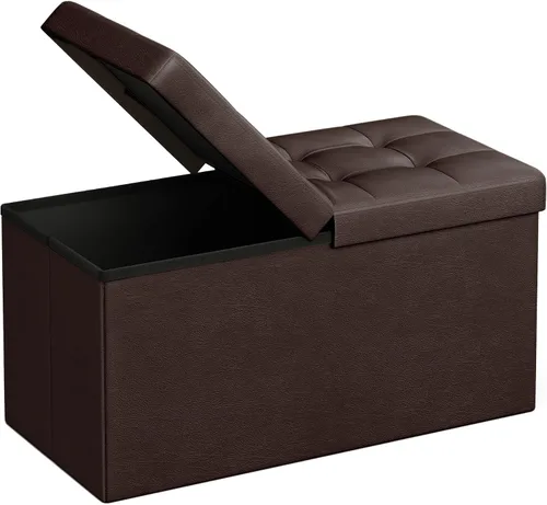Miniatura 18 de SONGMICS Colección MAZIE - Banco otomano de almacenamiento de 43 pulgadas con tapa abatible, baúl de almacenamiento con soporte de marco de hierro