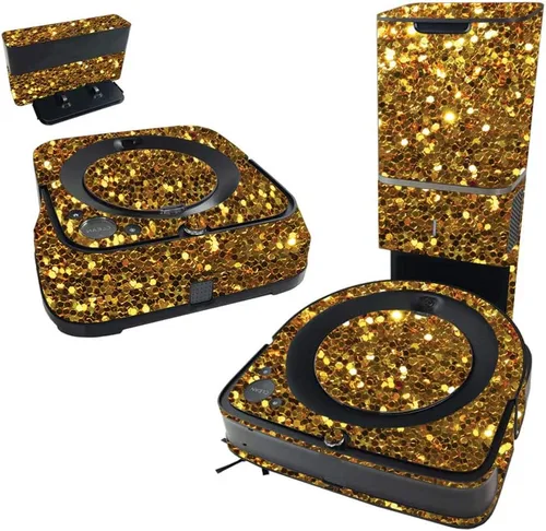 Miniatura 11 de MightySkins Skin compatible con iRobot Roomba s9+ Vacuum & Braava Jet m6 Bundle – Placa de diamante negro y cubierta de vinilo única, fácil
