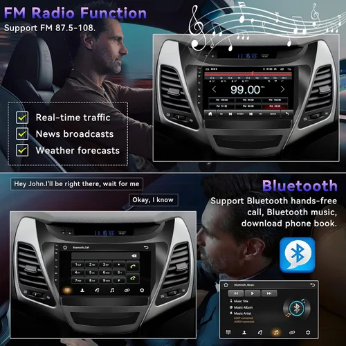 Miniatura 5 de [HiFi Audio] 2+64G Android Car Stereo para Hyundai Elantra 2014-2016 Wireless Apple Carplay Android Auto 9 pulgadas Pantalla táctil Navegación