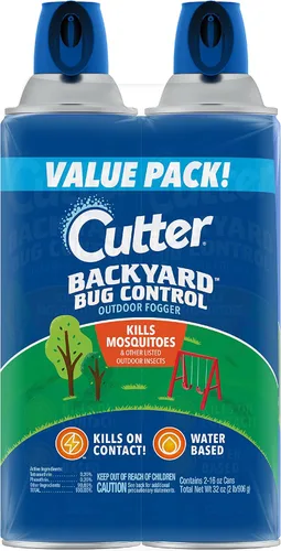 Cutter Insecticida en aerosol para control de insectos en el patio trasero (paquete de 2), mata mosquitos, pulgas y hormigas listadas, 16 fl oz