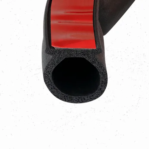 Miniatura 2 de Junta de puerta con forma de D, 0.59" de alto x 0.47" de ancho, resistente a la intemperie, color negro, hueco