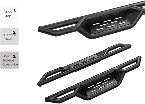 Miniatura 3 de APS Estribos tubulares negros de 6 pulgadas estilo desplegables Nerf compatibles con Jeep Wrangler JK 2007-2018 de 2 puertas
