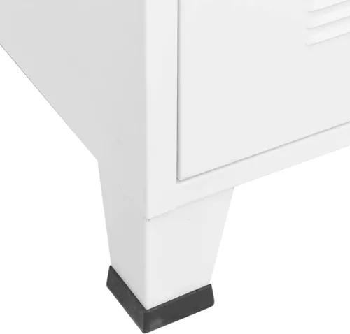 Miniatura 9 de Cabient de almacenamiento de metal de estilo industrial con 2 estantes, archivador de acero blanco con 6 puertas para oficina en casa, garaje